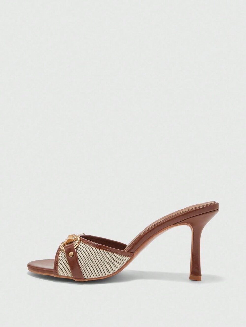 Brown Women's Elegant High Heel Sandals - Picture 3 of 5
